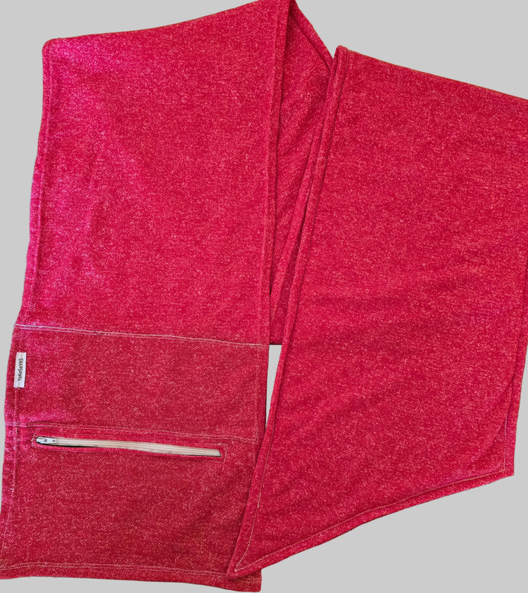 Secure Pocket Scarf/Wrap, available in different colors. Comfortable and durable for travel, beach, and everyday use.