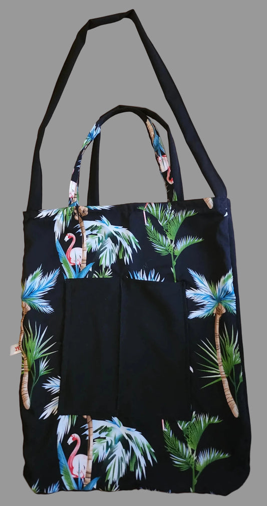 Modern bag with front pocket in mixed colors - YaKeSaYKS