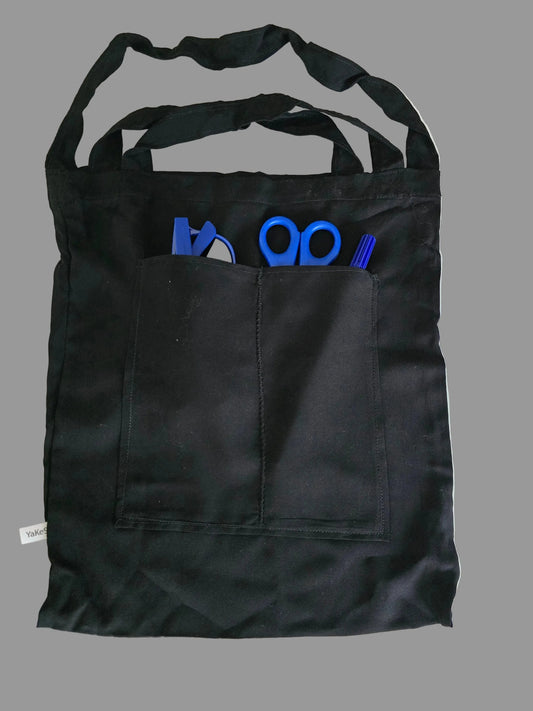 Kid's bag with front pocket in black - YaKeSaYKS