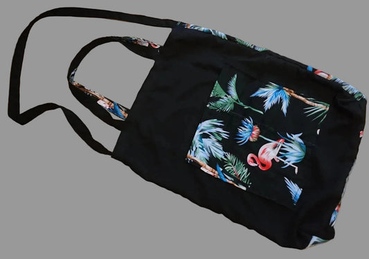 Modern bag with front pocket in mixed colors - YaKeSaYKS