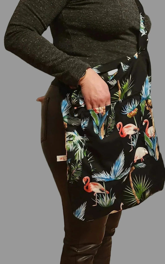 Modern bag with front pocket in mixed colors - YaKeSaYKS